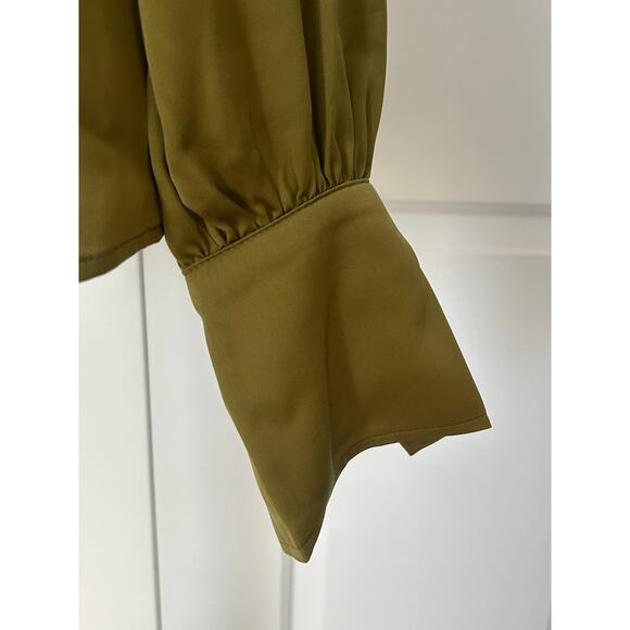 Banana Republic Olive Green Long Sleeve Blouse XS NWT - Picture 5 of 6